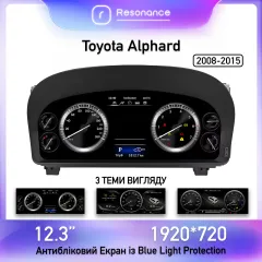Приборная панель Toyota Alphard (2008-2015). Цифровая LCD панель 12.3"