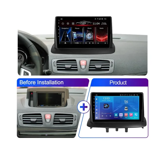Штатна магнітола FORS.auto FS 1 LITE для Renault Megane 3 2008-2015/Fluence 2009+ (1+32Gb, 9")