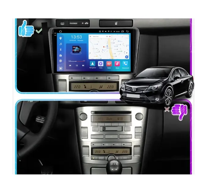 Штатна магнітола FORS.auto FS 2 PRO для Toyota Avensis (2+32Gb, 9") 2002-2008