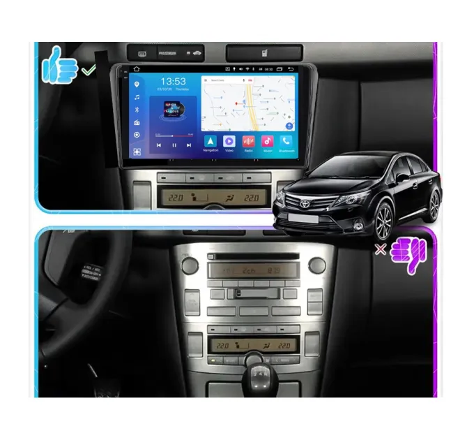 Штатна магнітола FORS.auto FS 4 PRO для Toyota Avensis (4+64Gb, 9") 2002-2008
