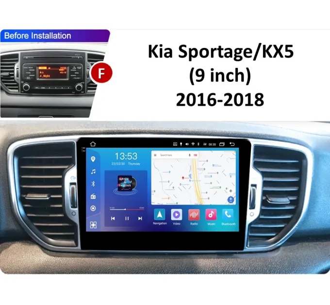 Штатна магнітола FORS.auto FS 4 MAX Qled для Kia Sportage/KX5 (4+32Gb, 9") 2016-2018