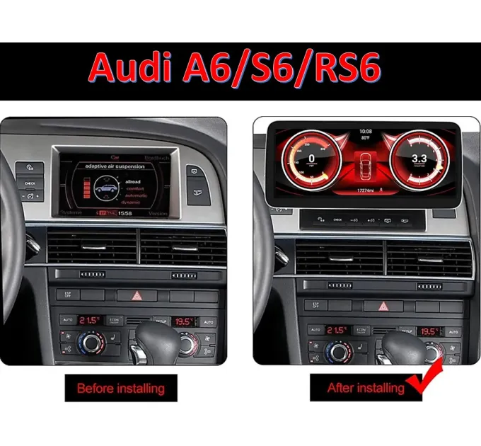 Штатна магнітола FORS.auto для Audi A6/S6/RS6 MMI-2G (4+32Gb, 12.3") 2005-2009