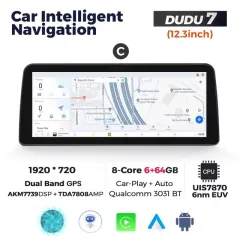 Универсальная Штатная магнитола DUDU 7 2K 9,5" 6/64 Гб, 2000x1200 QLED, GPS + 4G + CarPlay DUDU 7, 12.3", 6/64