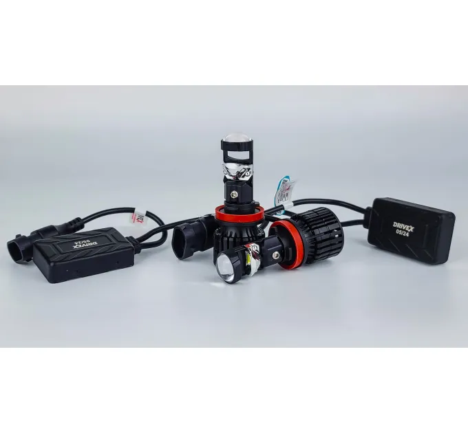 LED лампи автомобільні з лінзою DriveX LE-07 H11 6000K 55W 9-32V