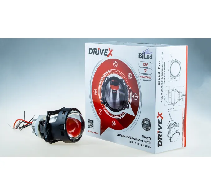 BiLED лінзи автомобільні DriveX BiLED Evolution F1 2.5" 45W 5500K 24V