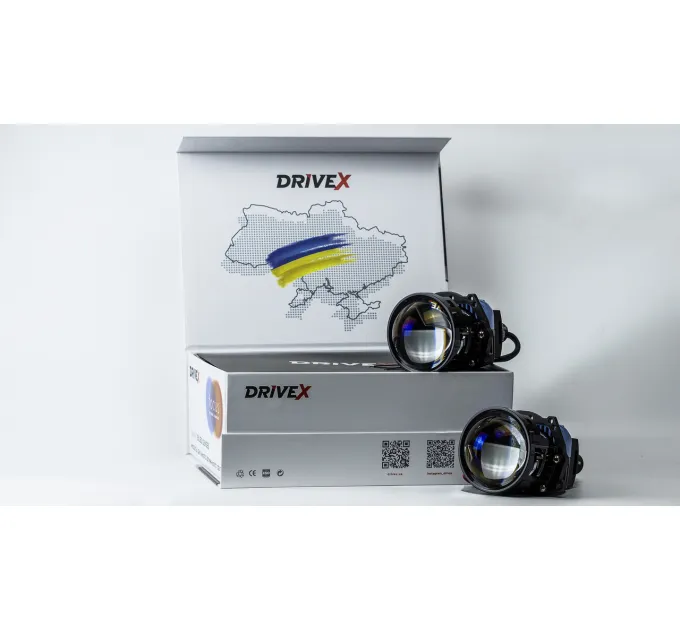 BiLED лінзи автомобільні DriveX BiLED City 3.0" 60/70W 6K 3xLED - модуль ближнього/дальнього світла