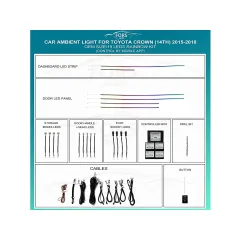 Подсветка салона FORS.auto для Toyota Crown (14TH) 2015-2018 (Rainbow Kit)-19 LEDs