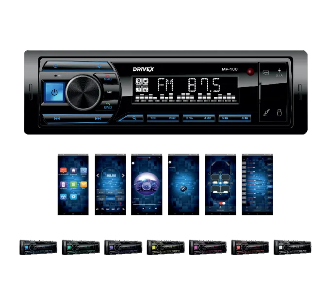Автомагнітола 1-Din DriveX MP-100 4x45Вт BT APP